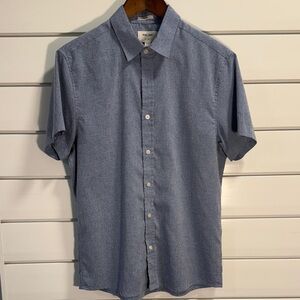 Classic Blue Short Sleeve Button Down Shirt